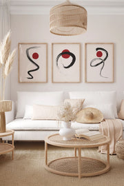 Conjunto de 3 Quadros Decorativos Multicolor em Madeira Maciça - 33x48cm - Impressão Digital de Alta Qualidade