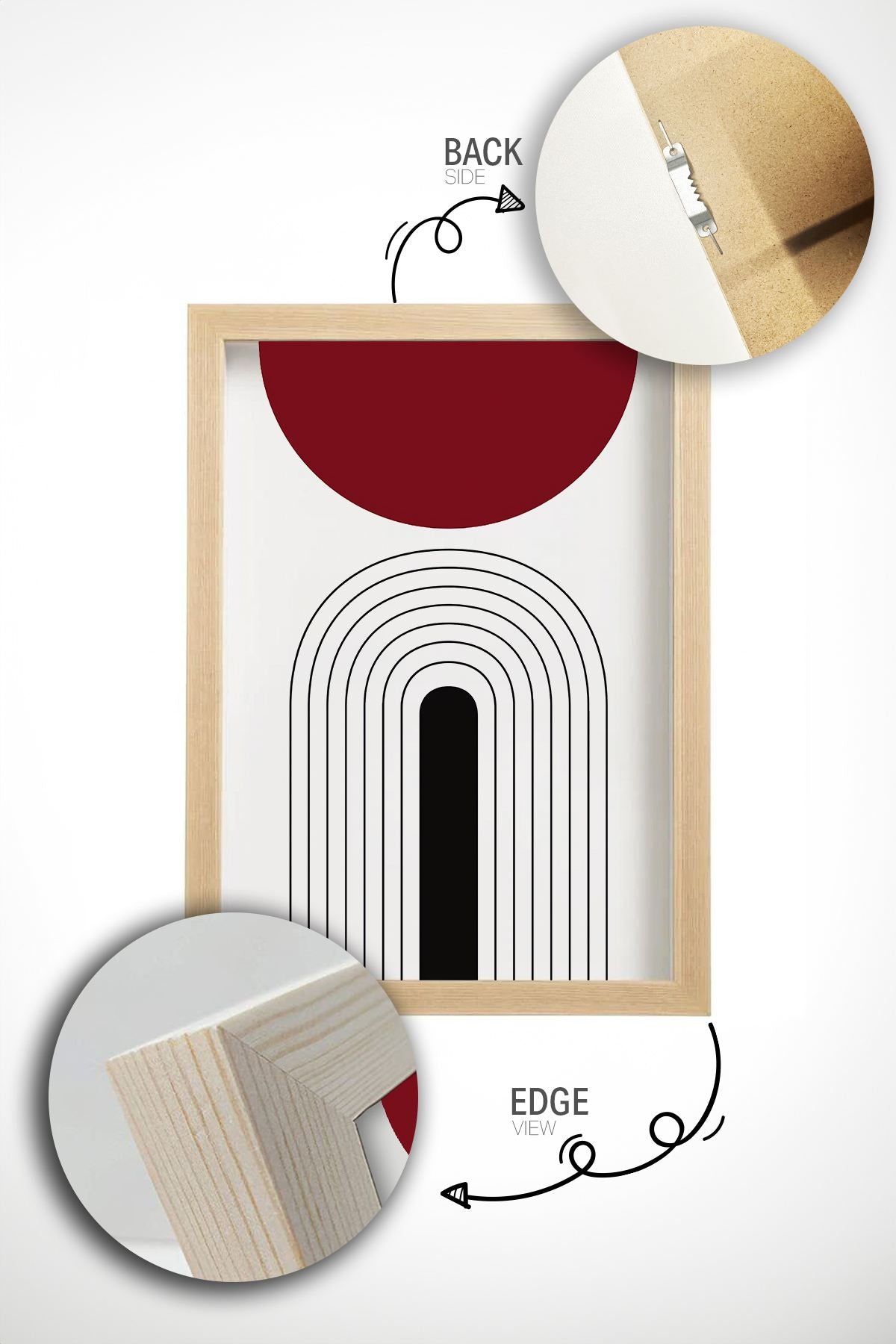 Conjunto de 3 Quadros Decorativos Multicolor em Madeira Maciça - 33x48cm - Impressão Digital de Alta Qualidade