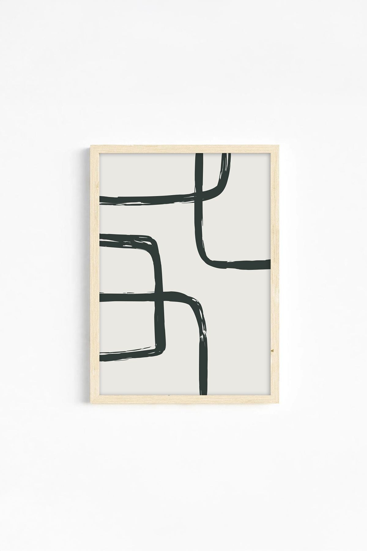 Conjunto de 3 Quadros Decorativos Multicolor com Moldura de Madeira Maciça - 33x48cm