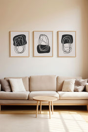 Conjunto de 3 Quadros Decorativos Multicolor em Madeira Maciça - 33x48cm - Impressão Digital de Alta Qualidade