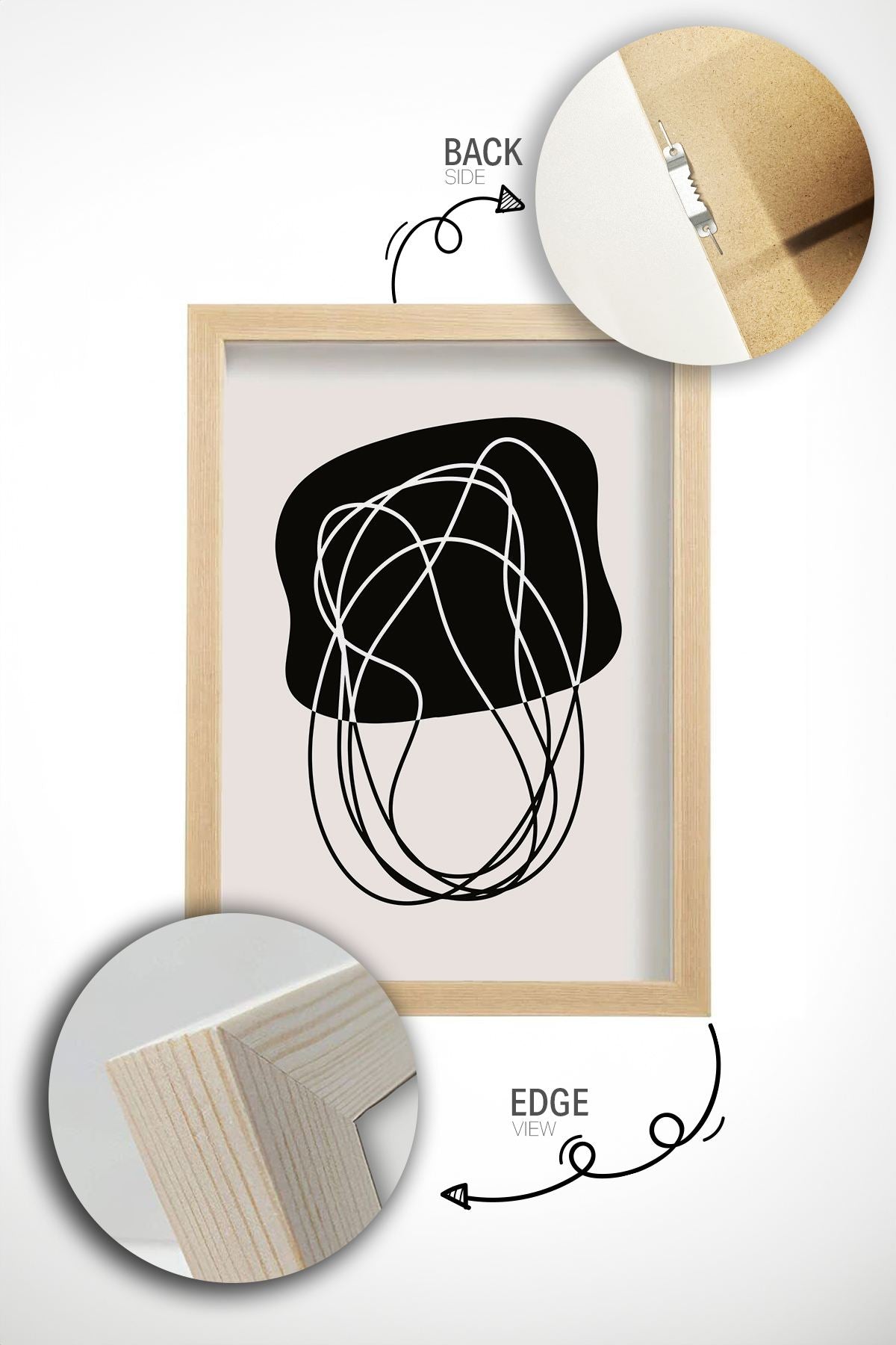 Conjunto de 3 Quadros Decorativos Multicolor em Madeira Maciça - 33x48cm - Impressão Digital de Alta Qualidade