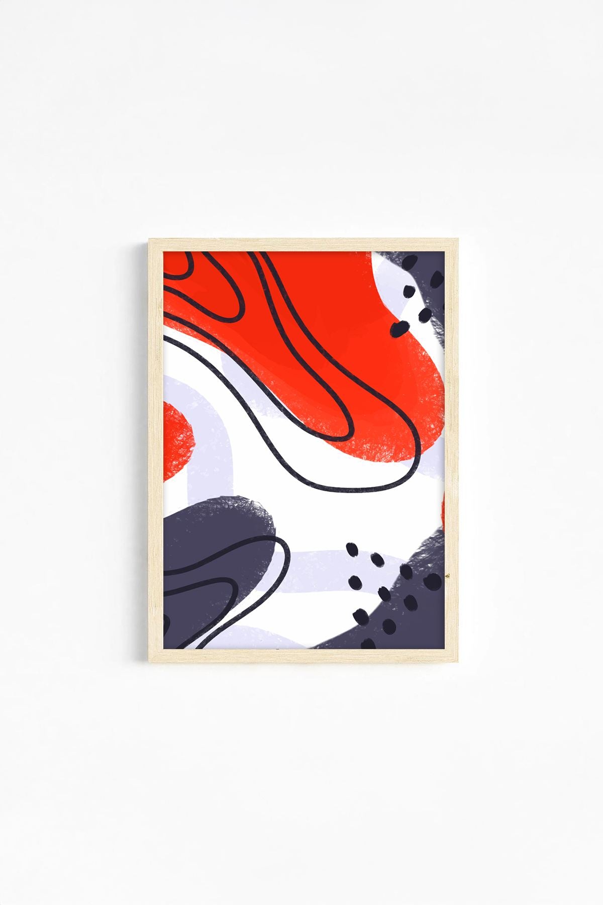 Conjunto de 3 Quadros Decorativos Multicolor com Moldura de Madeira Maciça - 33x48cm