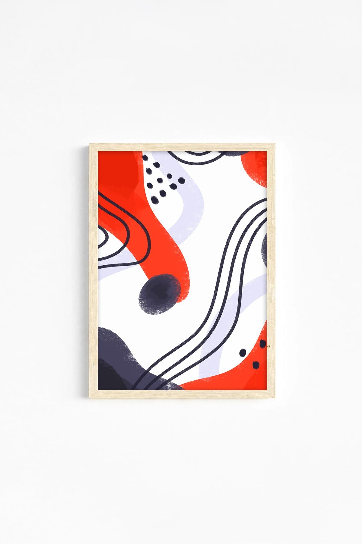 Conjunto de 3 Quadros Decorativos Multicolor com Moldura de Madeira Maciça - 33x48cm