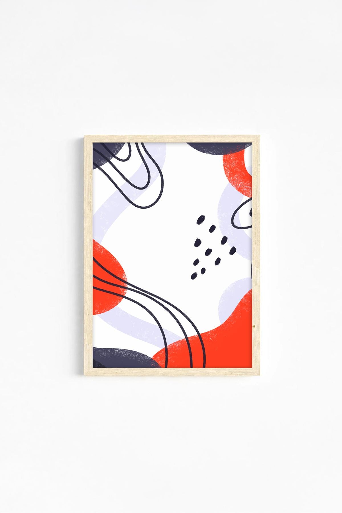 Conjunto de 3 Quadros Decorativos Multicolor com Moldura de Madeira Maciça - 33x48cm