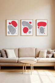 Quadro Decorativo Tripartido Ersydata13-3348, Moldura em Madeira Maciça, Impressão Digital, Multicolor, 33 x 48 cm (3 Peças)