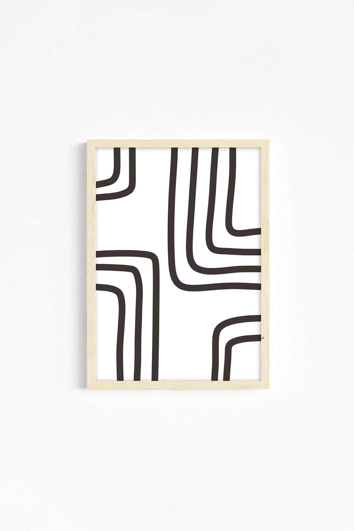 Conjunto de 3 Quadros Decorativos Multicolor com Moldura de Madeira Maciça - 33x48cm