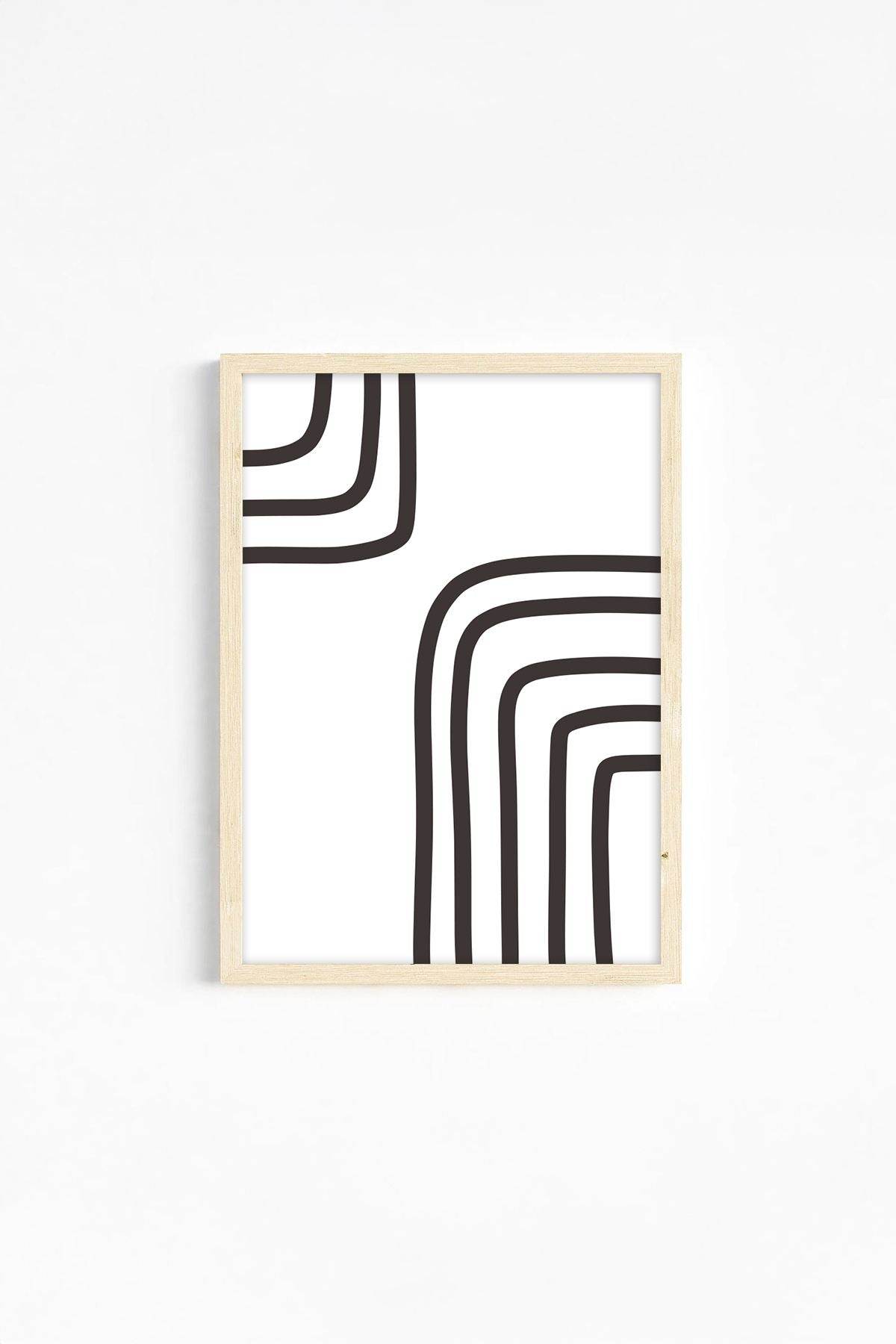 Conjunto de 3 Quadros Decorativos Multicolor com Moldura de Madeira Maciça - 33x48cm