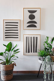 Tríptico Decorativo com Moldura em Madeira Maciça – 3 Peças Multicolor, 33 x 48 cm (Ersydata15-3348)