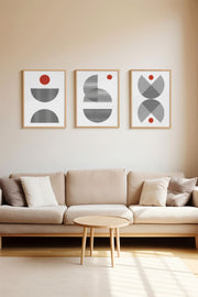 Conjunto de Quadros Decorativos 3 Peças Multicolor – Moldura em Madeira Maciça 2 cm, Impressão Digital, 33 x 48 cm