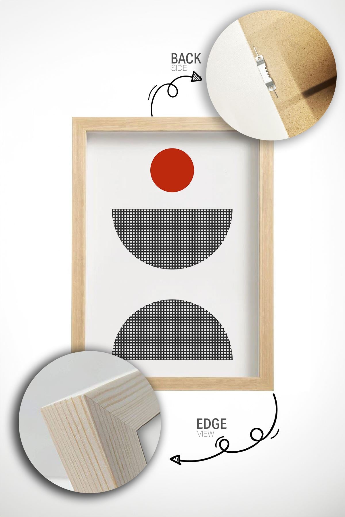 Conjunto de Quadros Decorativos 3 Peças Multicolor – Moldura em Madeira Maciça 2 cm, Impressão Digital, 33 x 48 cm