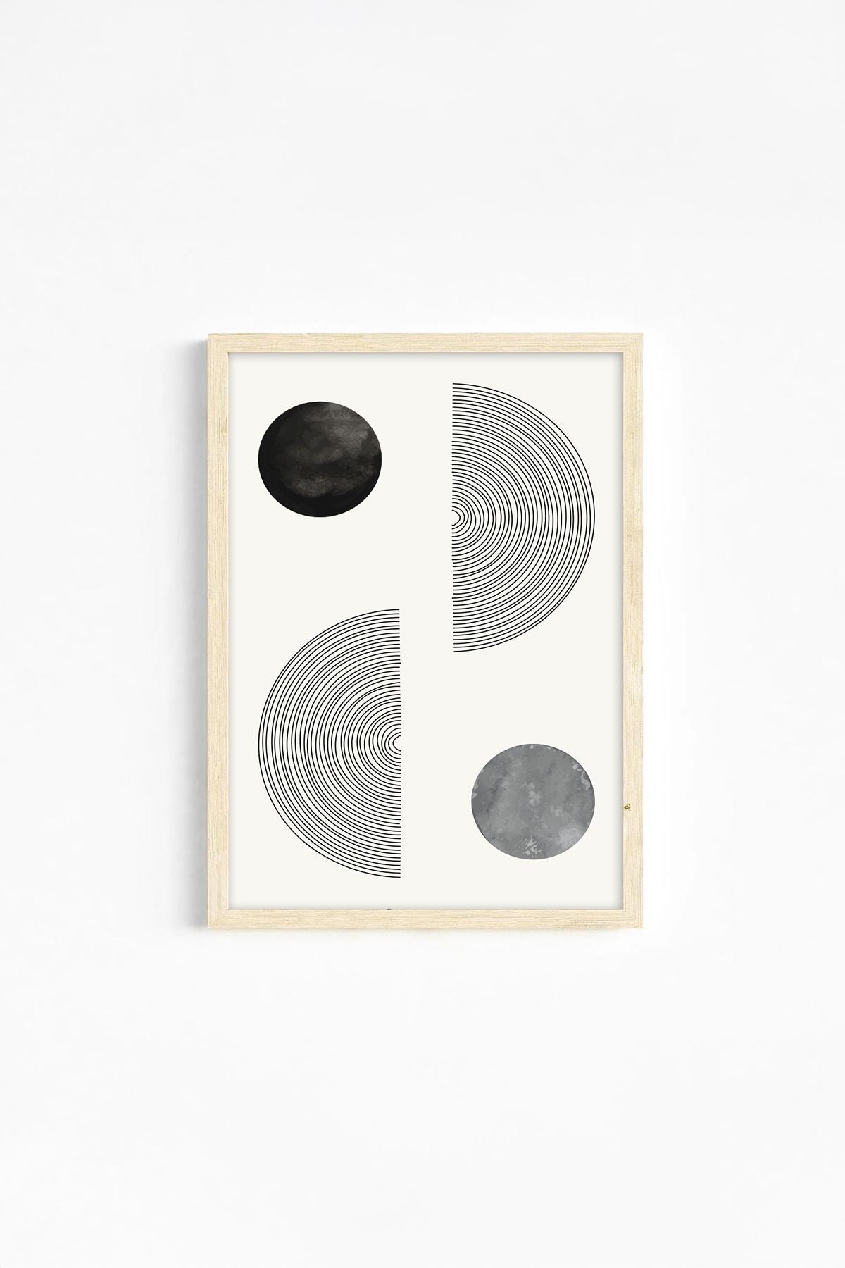 Conjunto de 3 Quadros Decorativos Multicolor com Moldura de Madeira Maciça - 33x48cm