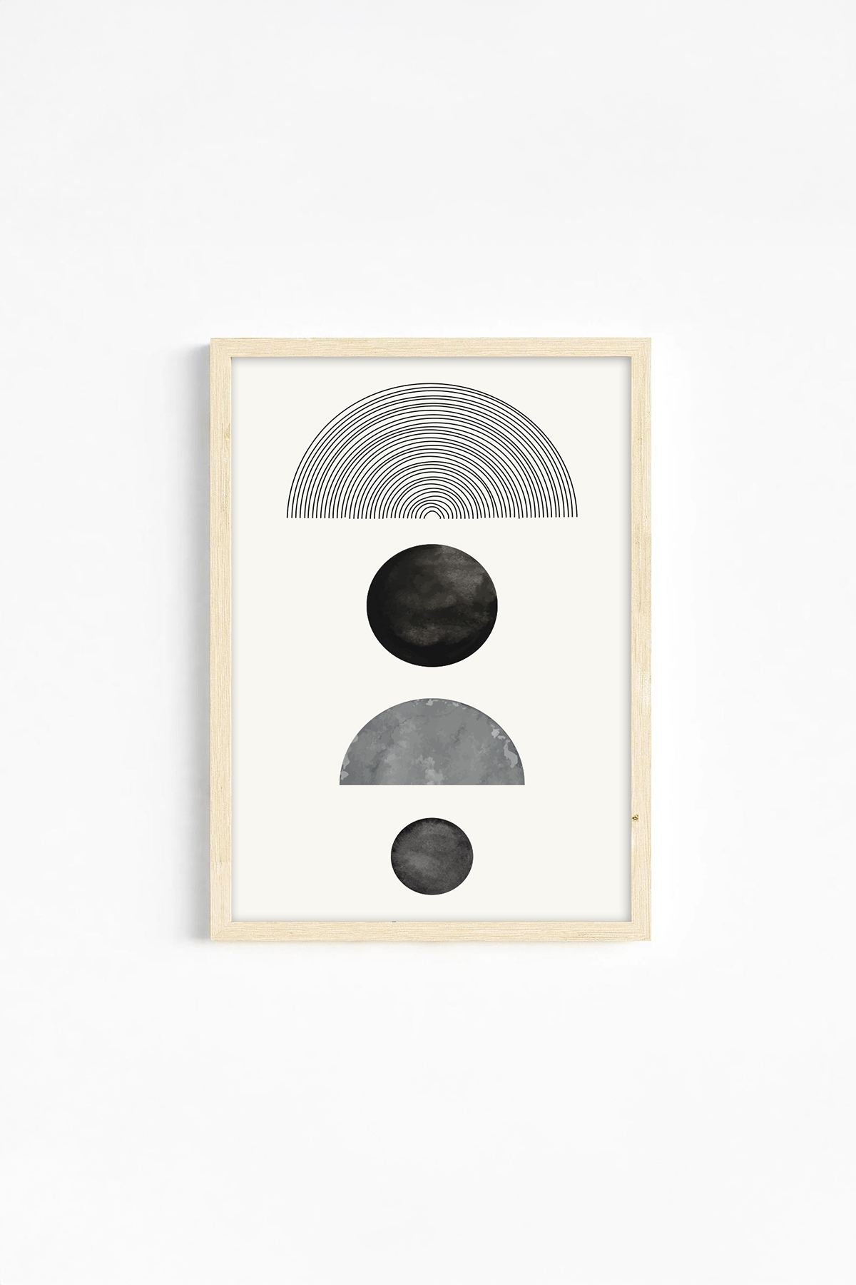 Conjunto de 3 Quadros Decorativos Multicolor com Moldura de Madeira Maciça - 33x48cm