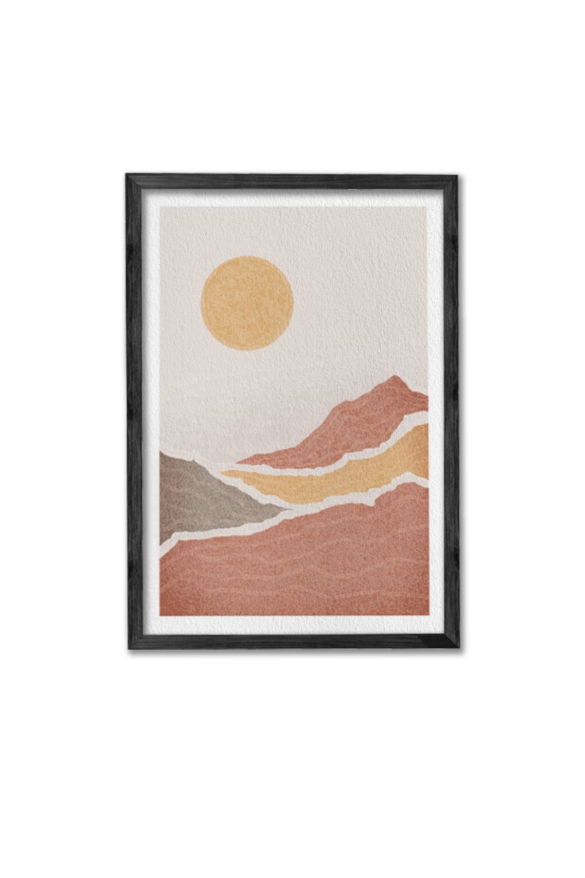 Conjunto de 3 Quadros Decorativos Multicolor com Moldura de Madeira Maciça - 34x49cm