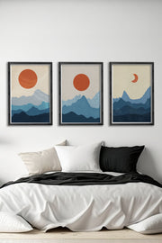 Conjunto de Quadros Decorativos 3 Peças – Moldura em Madeira Maciça, Impressão Digital, Multicolor (34x49 cm cada, MDF)