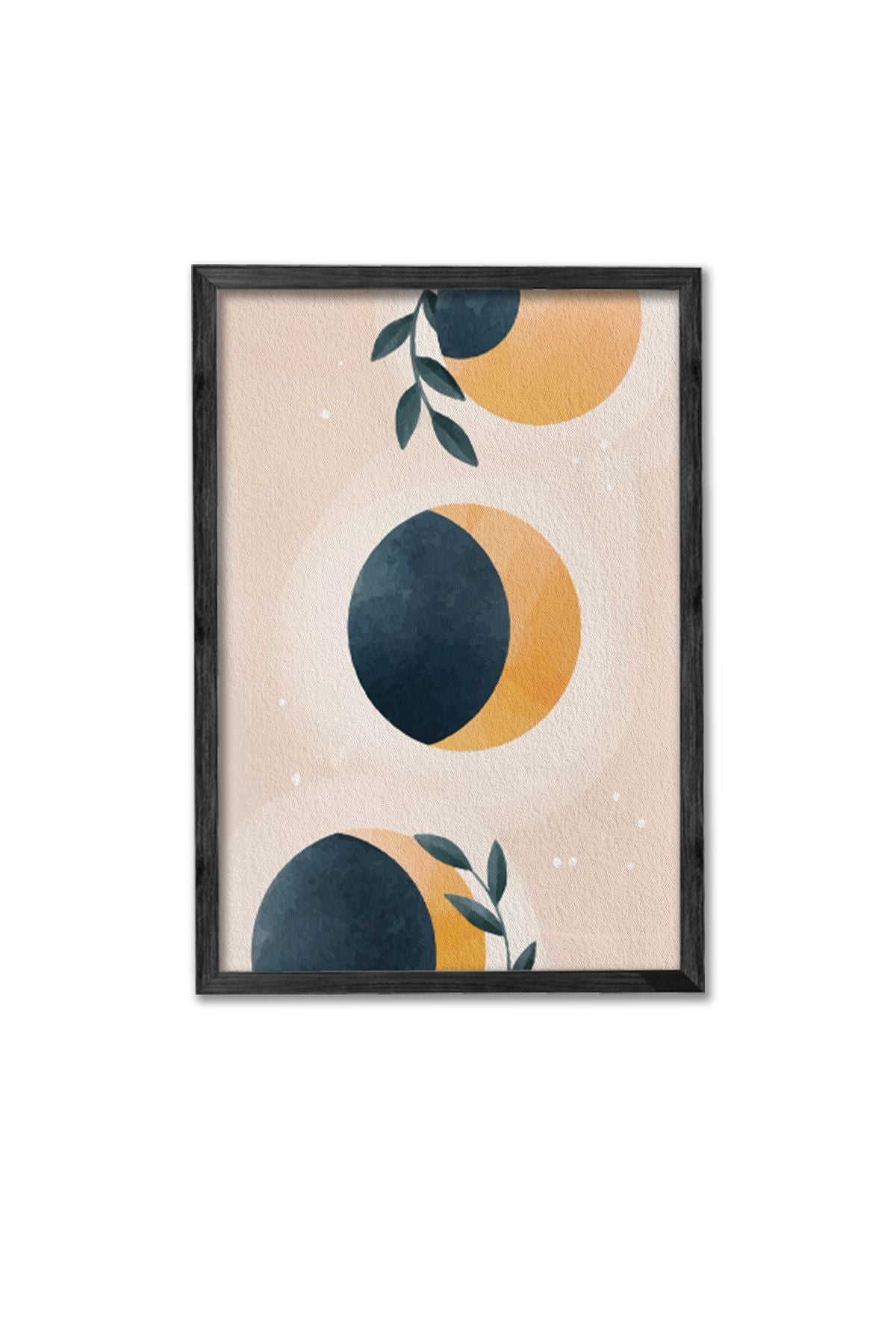 Conjunto de 3 Quadros Decorativos Multicolor com Moldura de Madeira Maciça - 34x49cm