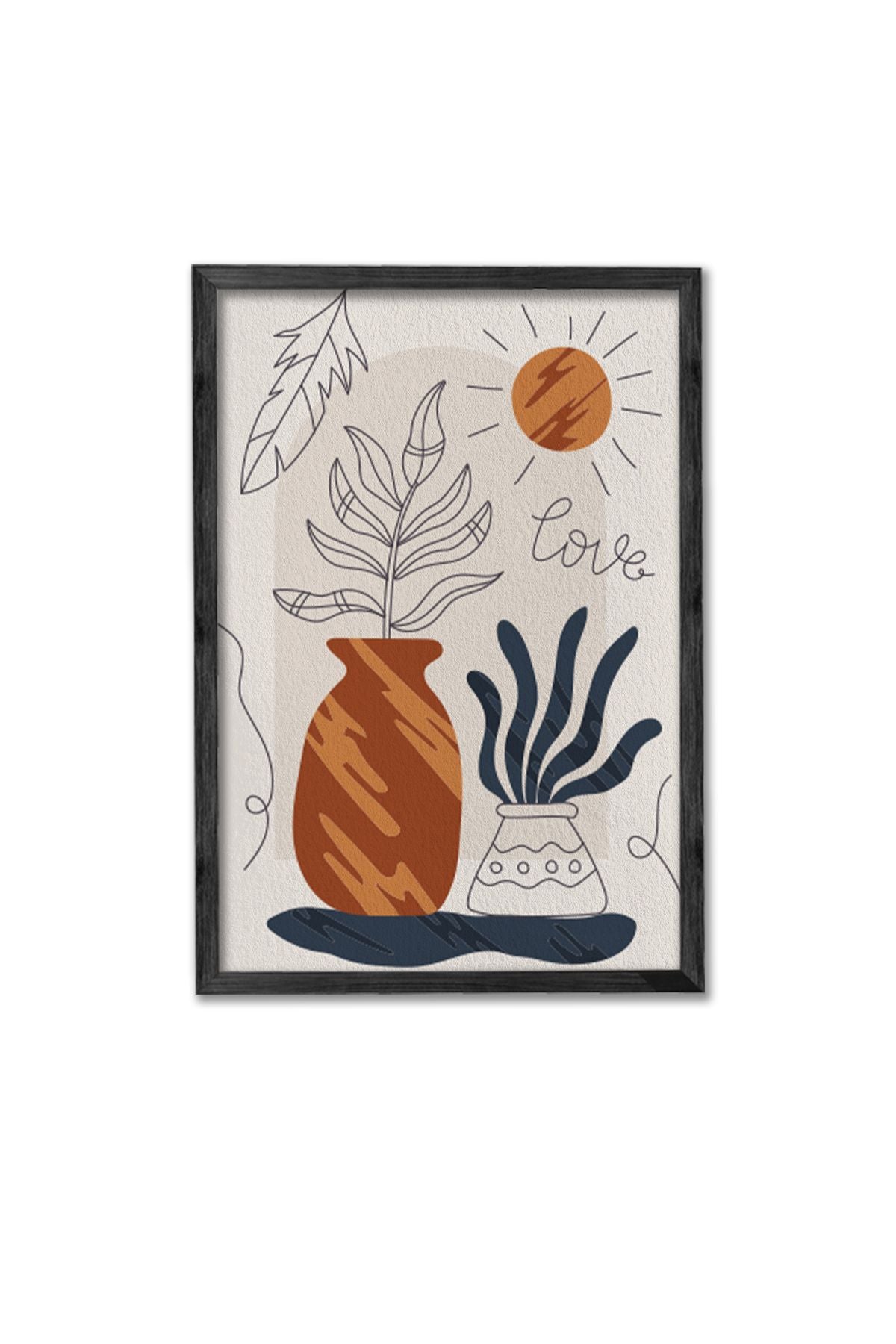 Conjunto de 3 Quadros Decorativos Multicolor com Moldura de Madeira Maciça - Arte Digital Premium para Decoração de Interiores