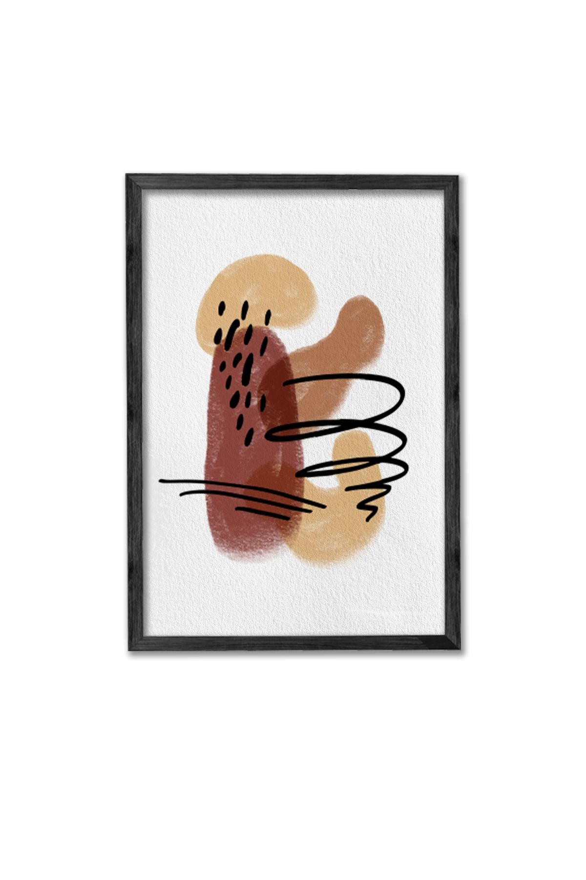 Conjunto de 3 Quadros Decorativos Multicolor com Moldura de Madeira Maciça - Arte Digital Premium para Decoração de Interiores