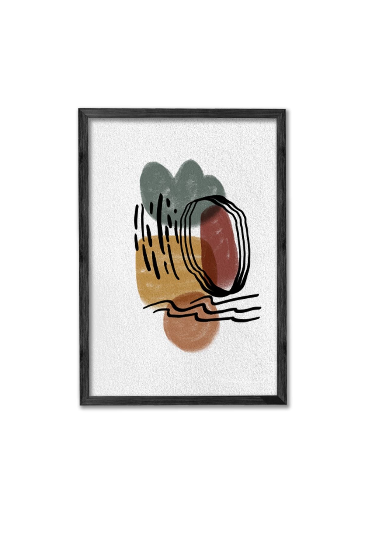 Conjunto de 3 Quadros Decorativos Multicolor com Moldura de Madeira Maciça - Arte Digital Premium para Decoração de Interiores