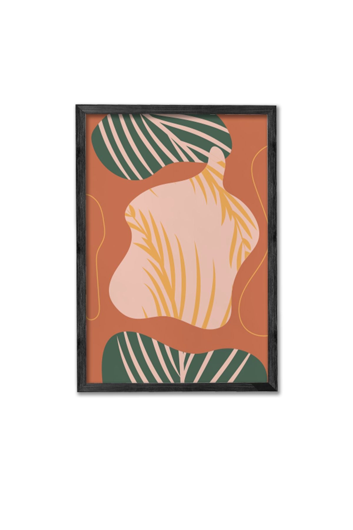 Conjunto de 3 Quadros Decorativos Multicolor com Moldura de Madeira Maciça - 34x49cm