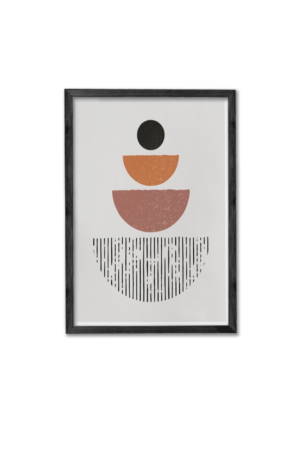 Conjunto de 3 Quadros Decorativos Multicolor com Moldura de Madeira Maciça - 34x49cm