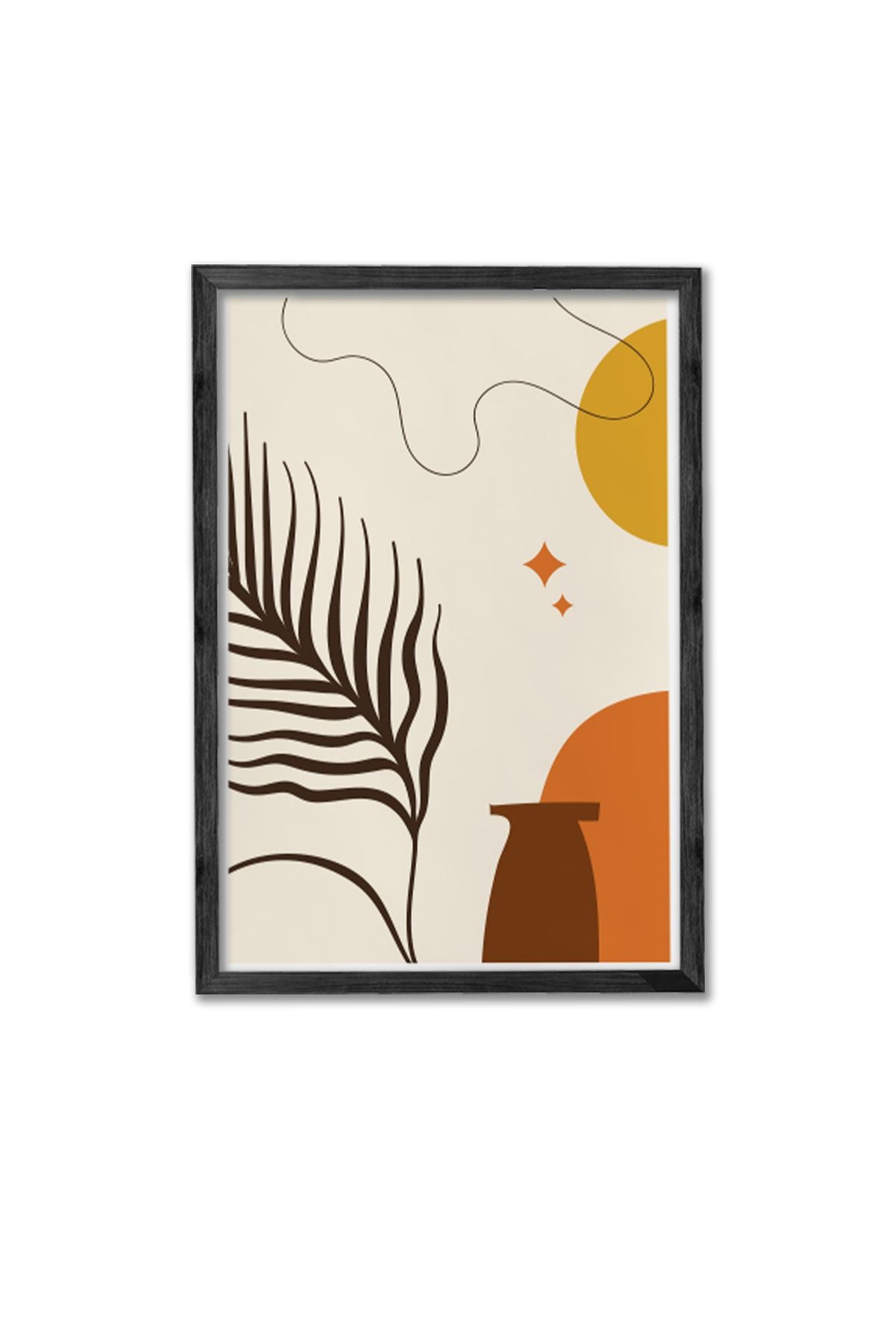 Conjunto de 3 Quadros Decorativos Multicolor com Moldura de Madeira Maciça - 34x49cm