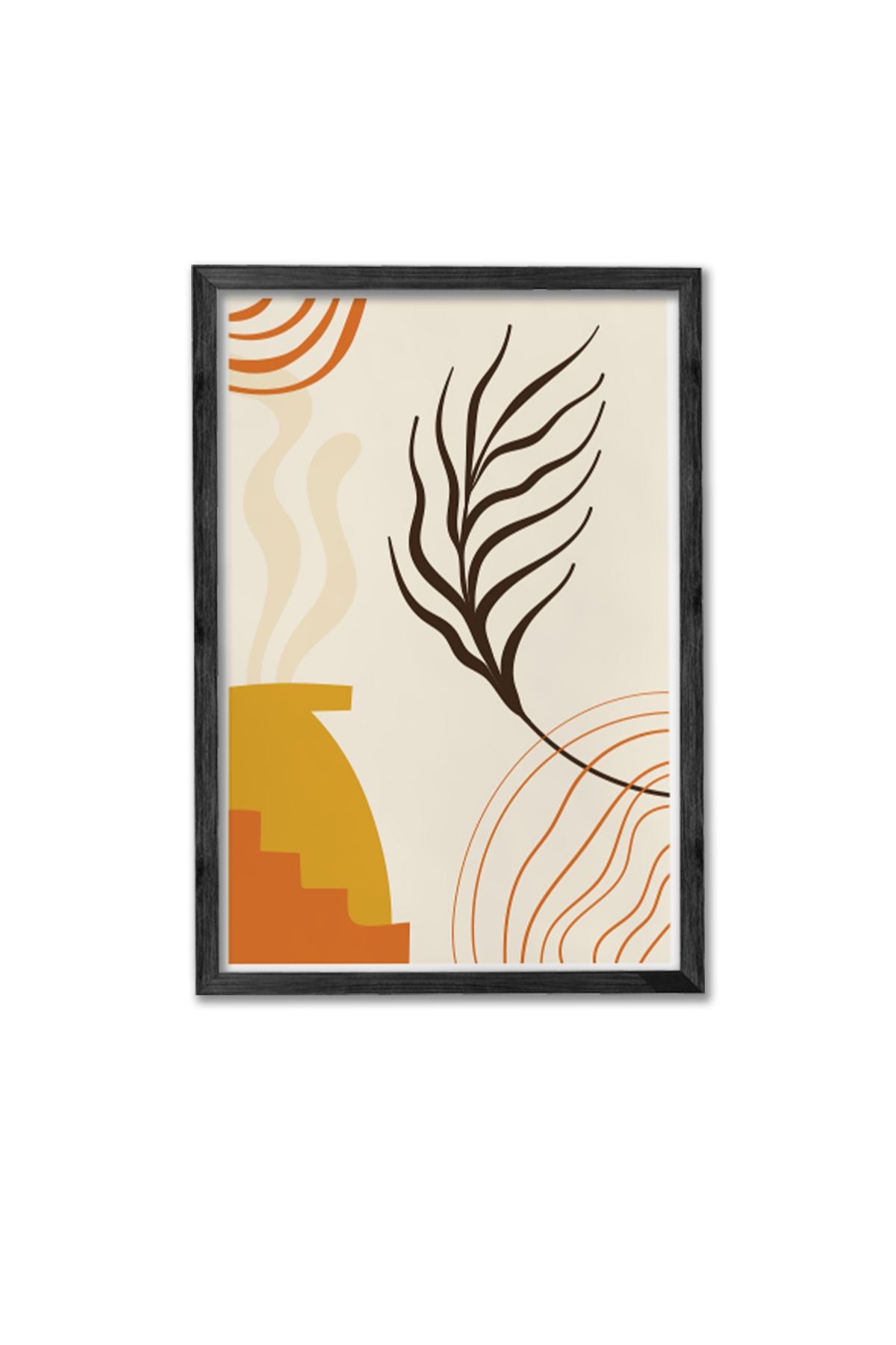 Conjunto de 3 Quadros Decorativos Multicolor com Moldura de Madeira Maciça - 34x49cm