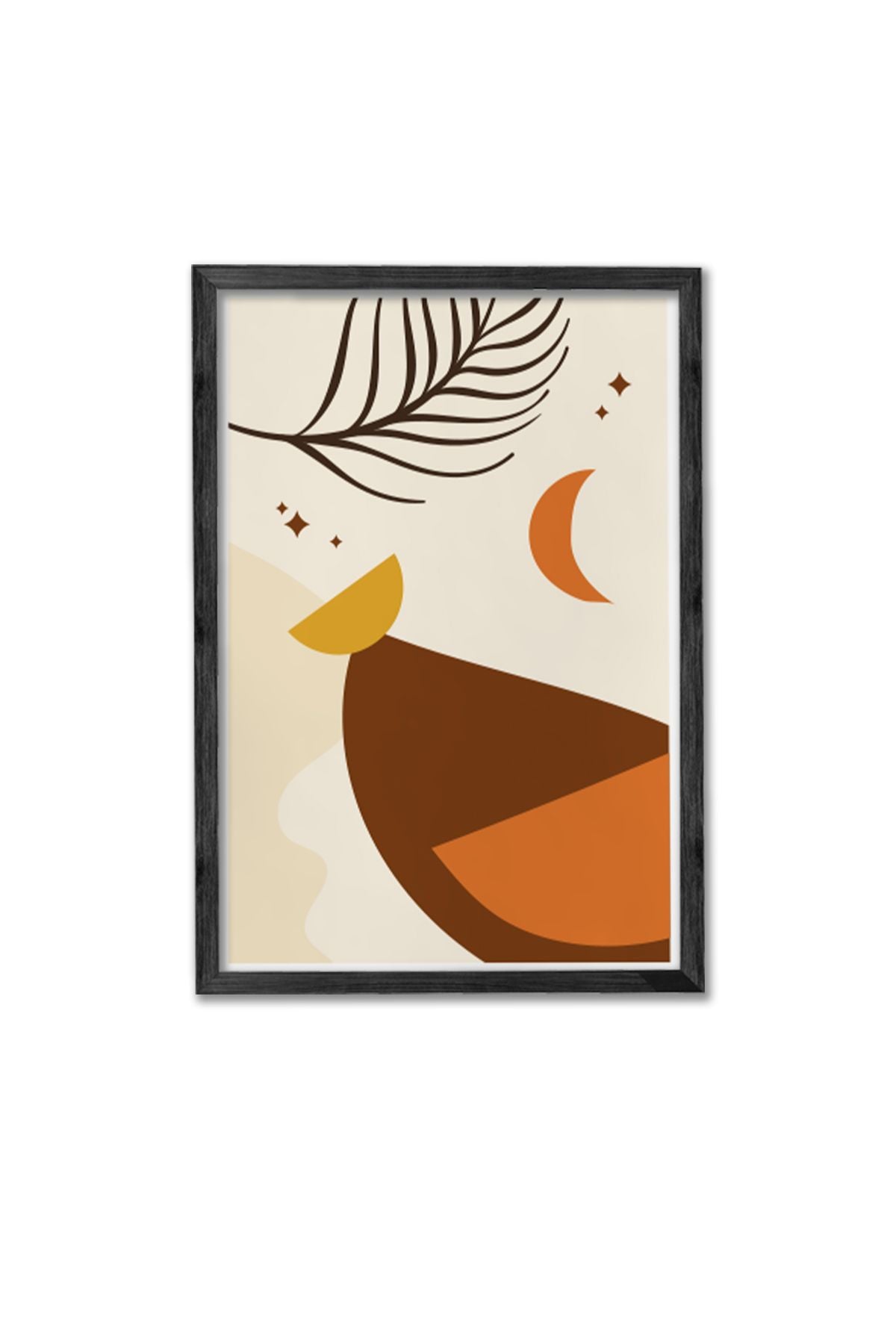 Conjunto de 3 Quadros Decorativos Multicolor com Moldura de Madeira Maciça - 34x49cm