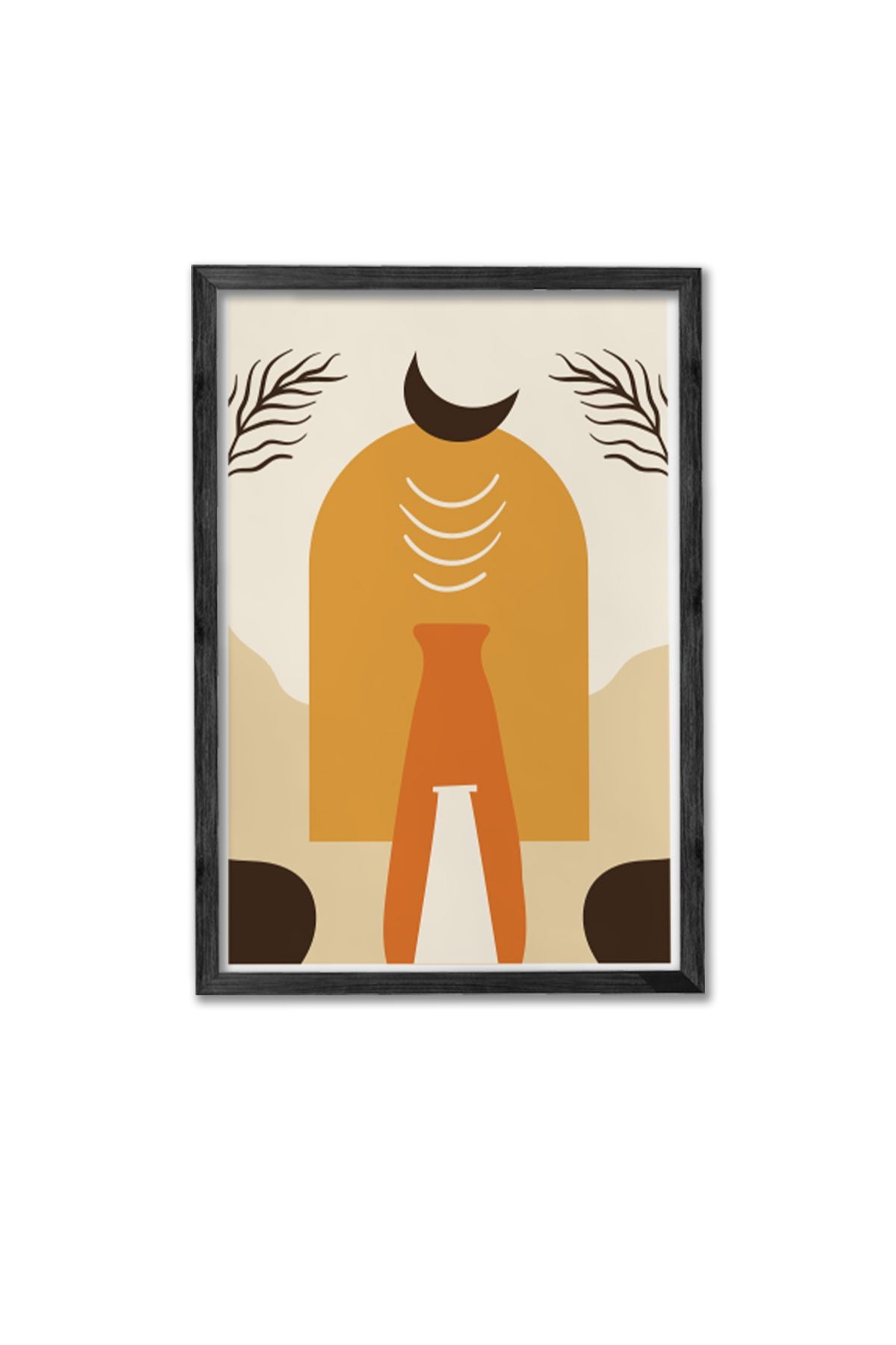 Conjunto de 3 Quadros Decorativos Multicolor com Moldura de Madeira Maciça - 34x49cm