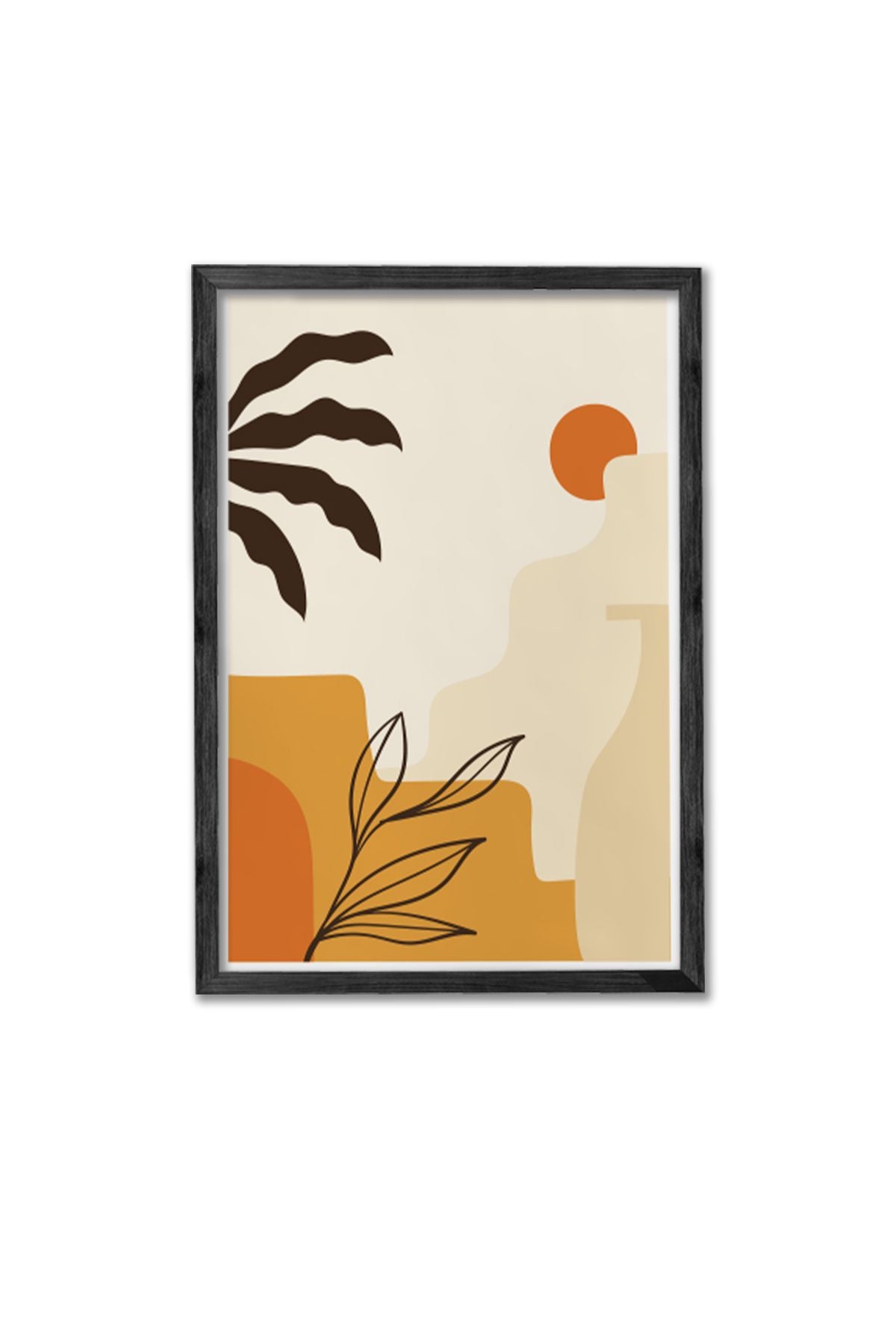 Conjunto de 3 Quadros Decorativos Multicolor com Moldura de Madeira Maciça - 34x49cm