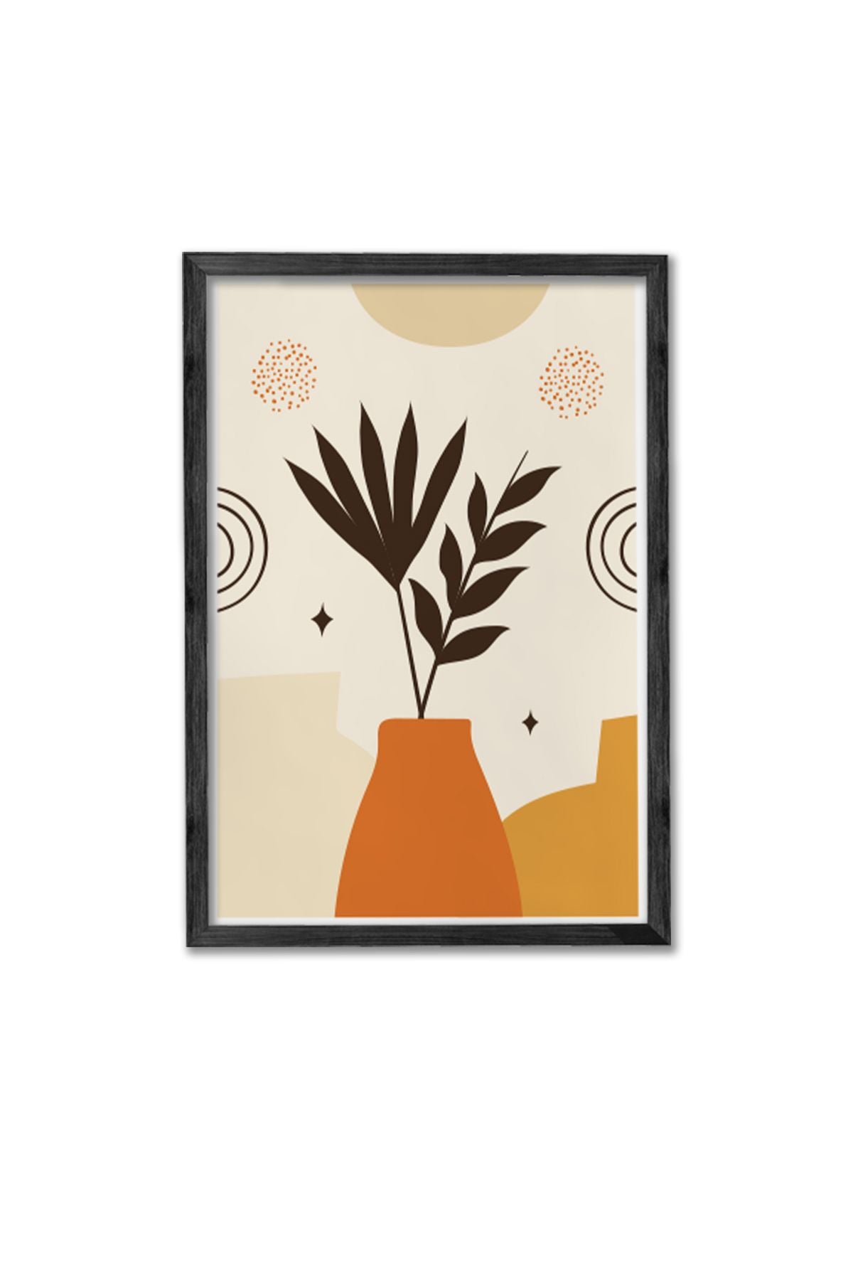 Conjunto de 3 Quadros Decorativos Multicolor com Moldura de Madeira Maciça - 34x49cm