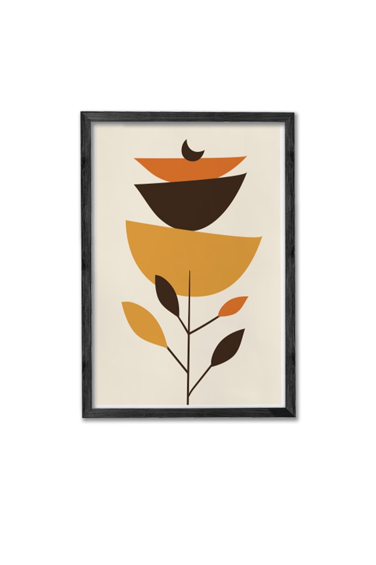 Conjunto de 3 Quadros Decorativos Multicolor com Moldura de Madeira Maciça - 34x49cm