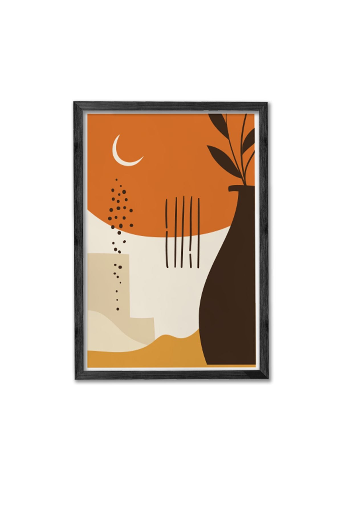 Conjunto de 3 Quadros Decorativos Multicolor com Moldura de Madeira Maciça - 34x49cm