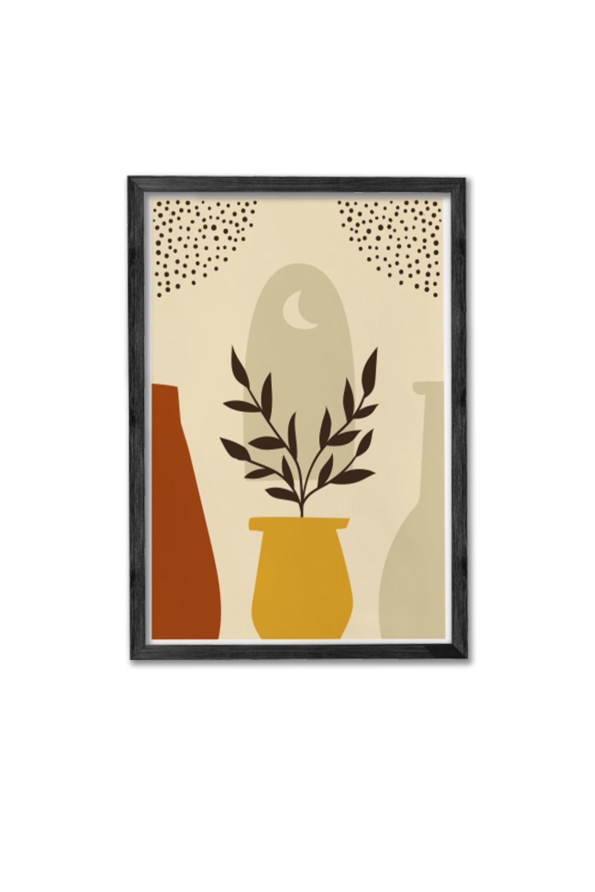 Conjunto de 3 Quadros Decorativos Multicolor com Moldura de Madeira Maciça - 34x49cm