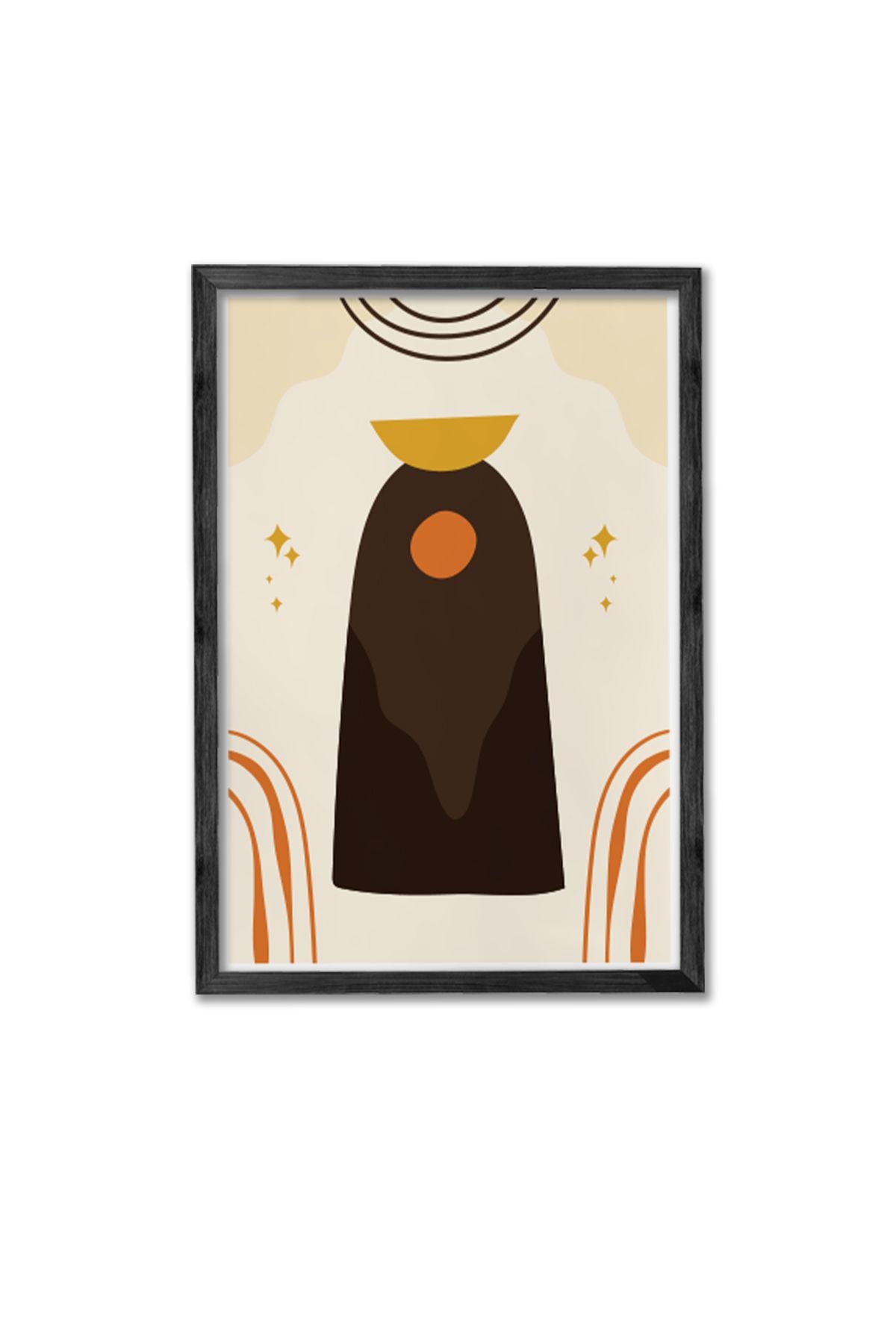 Conjunto de 3 Quadros Decorativos Multicolor com Moldura de Madeira Maciça - 34x49cm