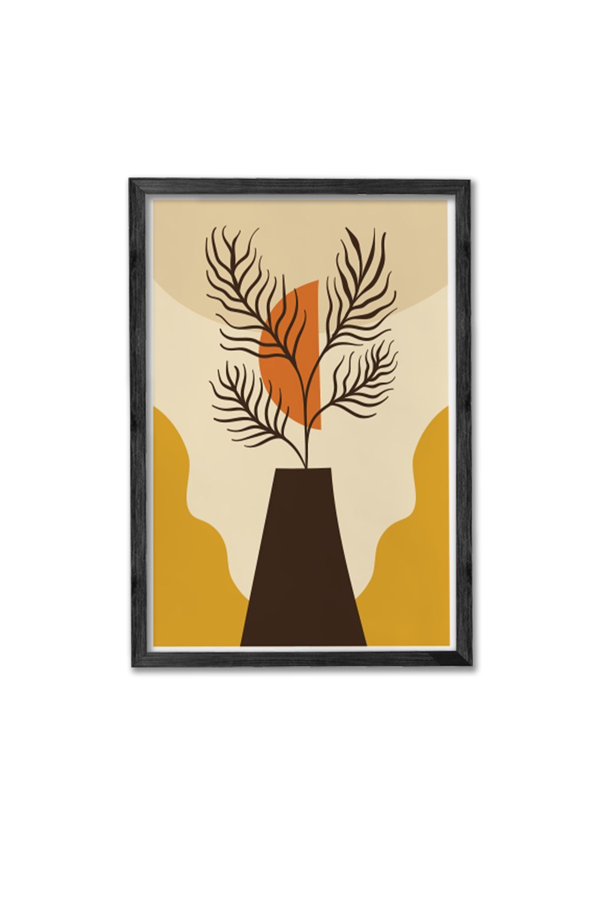 Conjunto de 3 Quadros Decorativos Multicolor com Moldura de Madeira Maciça - 34x49cm