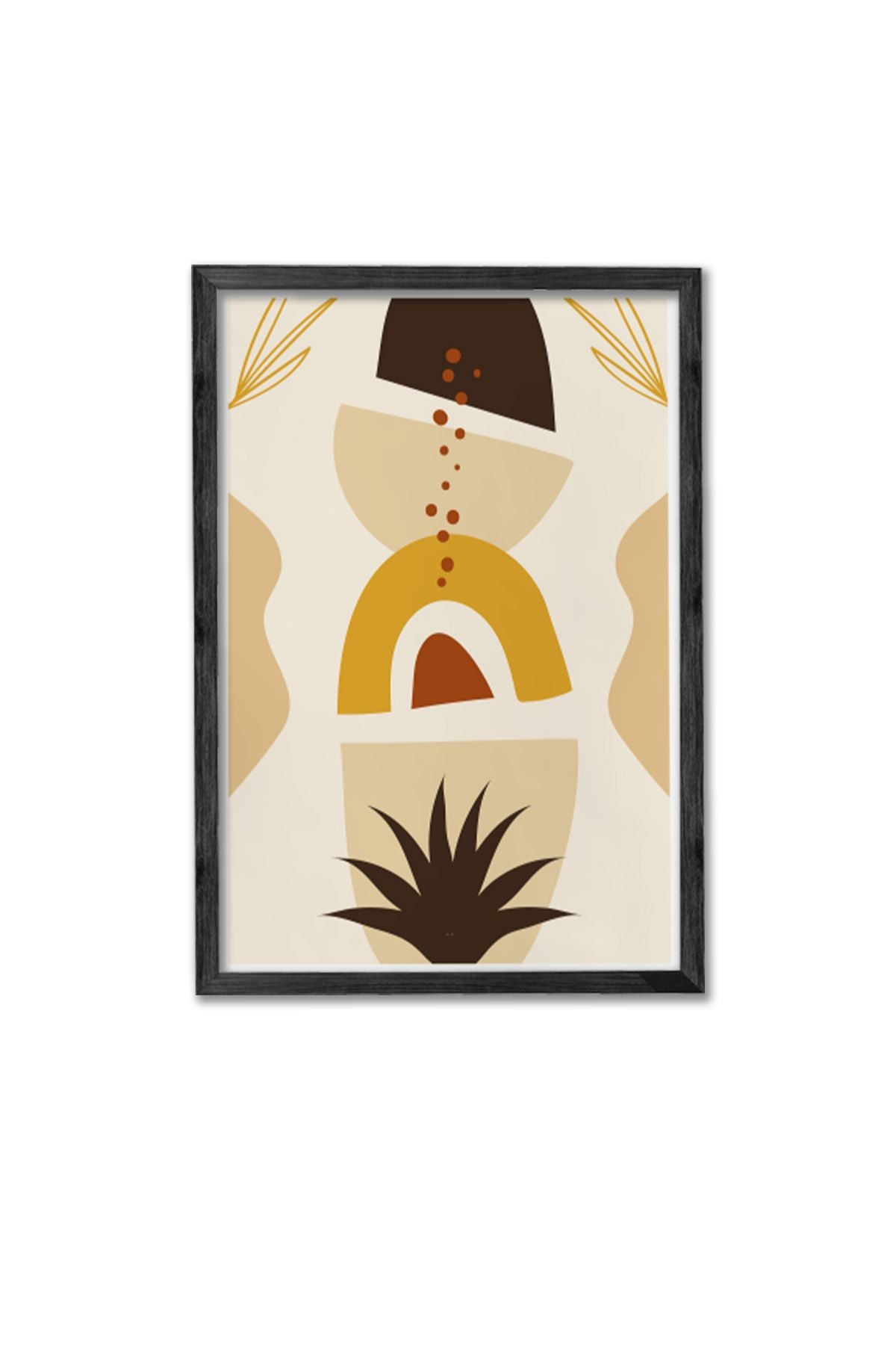 Conjunto de 3 Quadros Decorativos Multicolor com Moldura de Madeira Maciça - 34x49cm