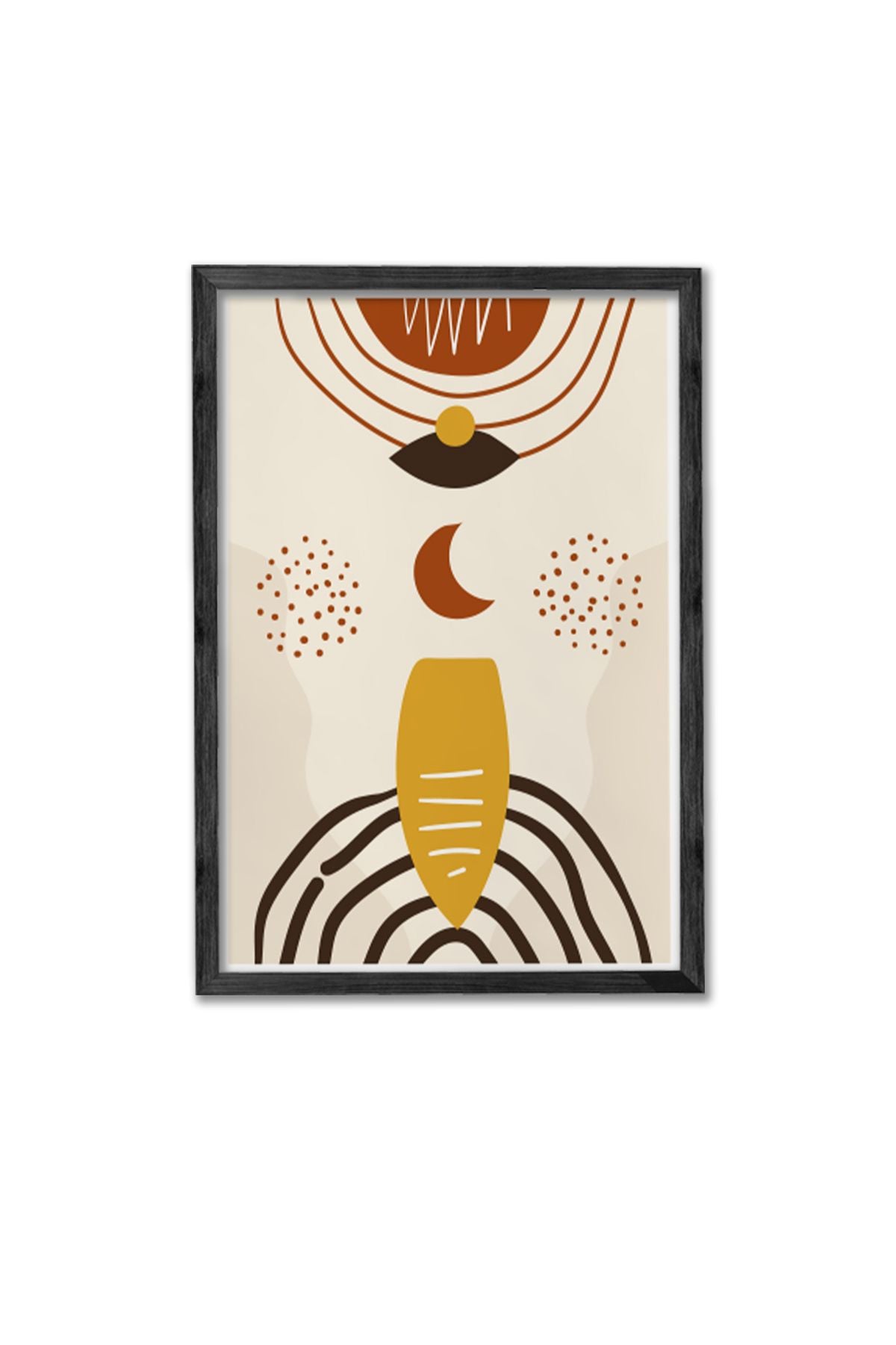 Conjunto de 3 Quadros Decorativos Multicolor com Moldura de Madeira Maciça - 34x49cm