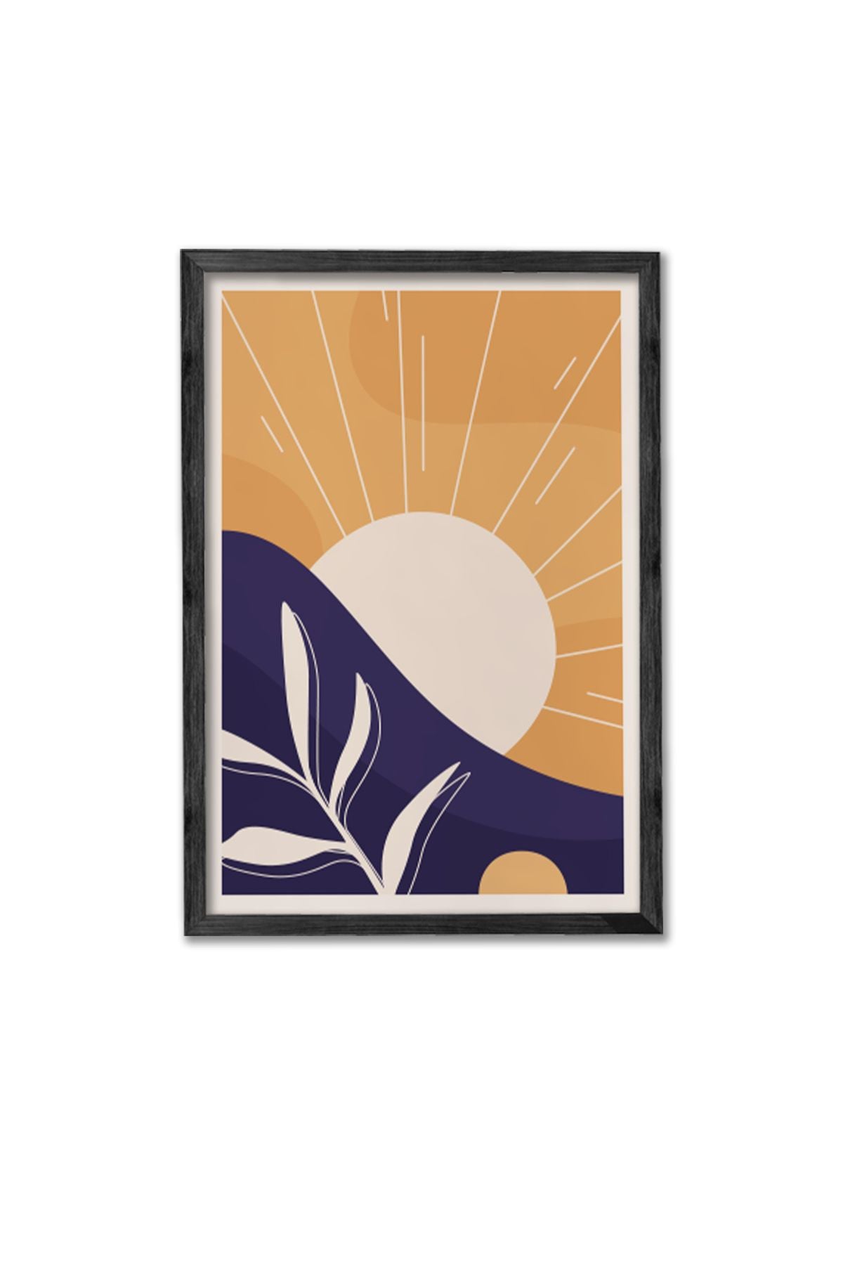 Conjunto de 3 Quadros Decorativos Multicolor com Moldura de Madeira Maciça - 34x49cm