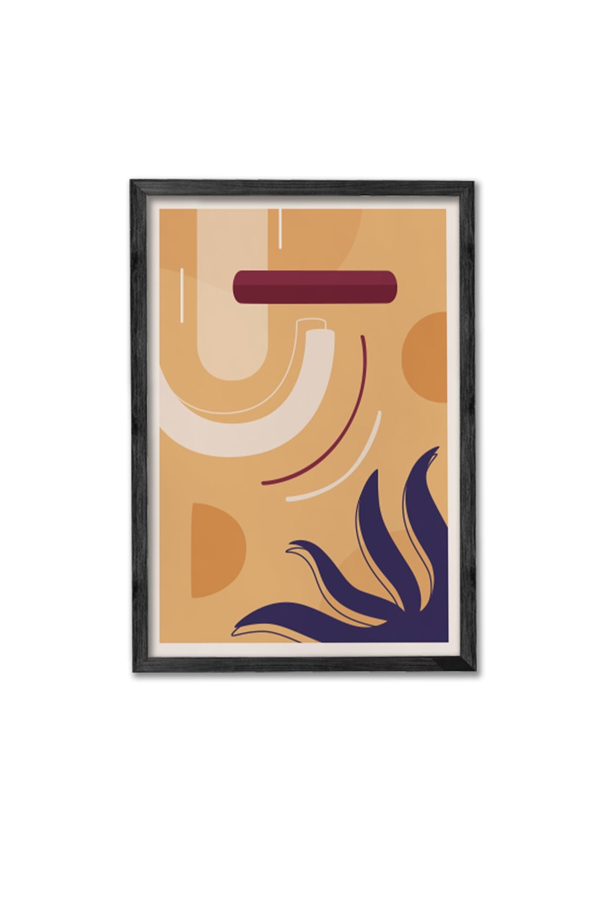 Conjunto de 3 Quadros Decorativos Multicolor com Moldura de Madeira Maciça - 34x49cm