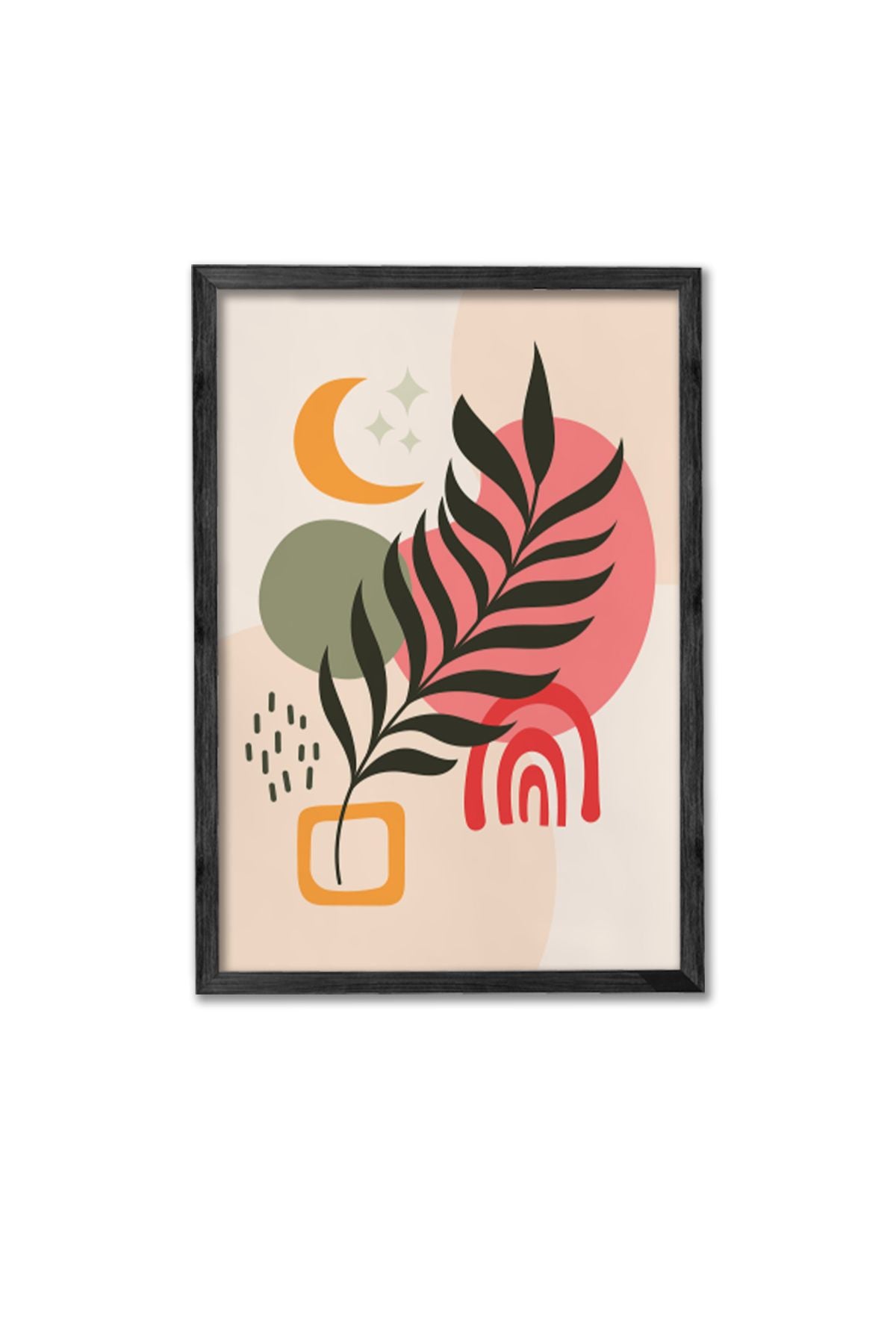 Conjunto de 3 Quadros Decorativos Multicolor com Moldura de Madeira Maciça - 34x49cm