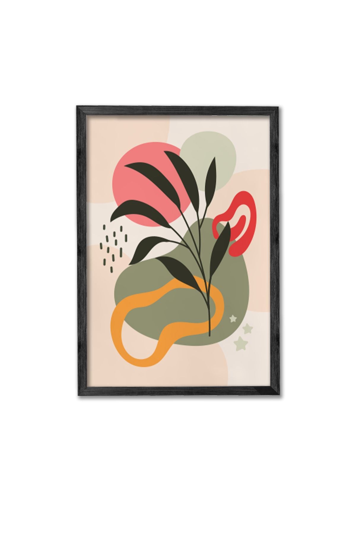 Conjunto de 3 Quadros Decorativos Multicolor com Moldura de Madeira Maciça - 34x49cm