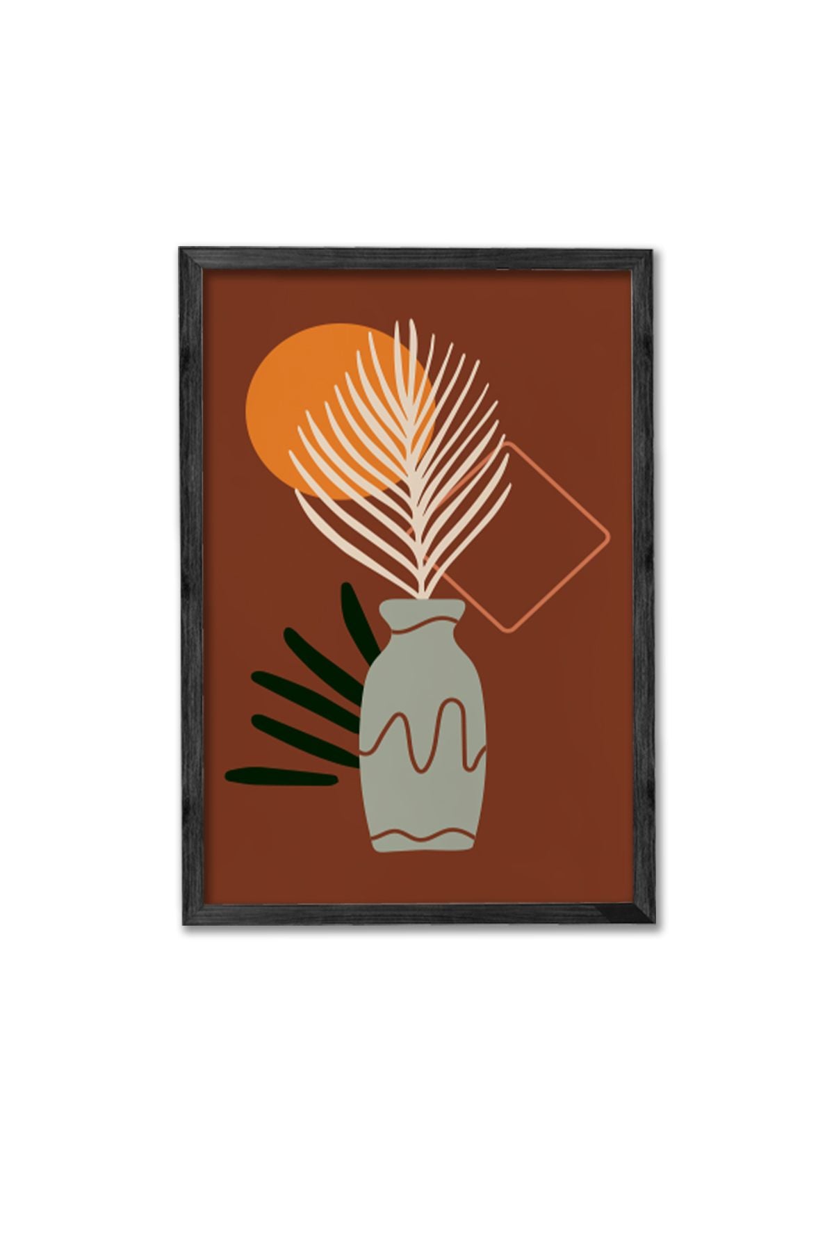 Conjunto de 3 Quadros Decorativos Multicolor com Moldura de Madeira Maciça - 34x49cm