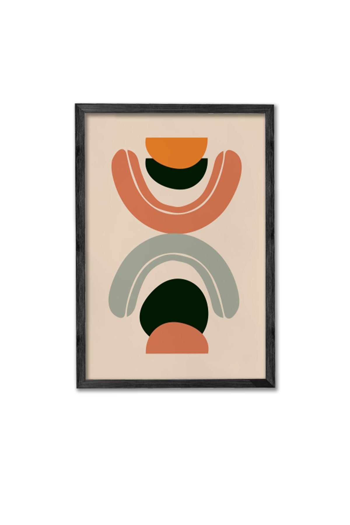 Conjunto de 3 Quadros Decorativos Multicolor com Moldura de Madeira Maciça - 34x49cm