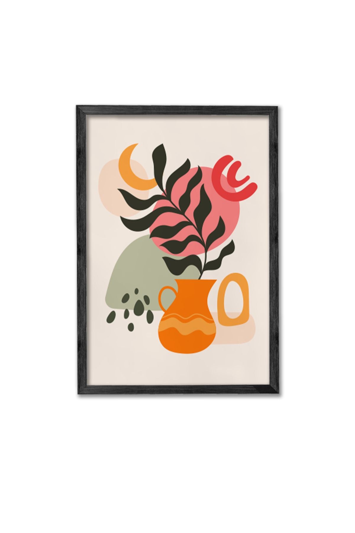 Conjunto de 3 Quadros Decorativos Multicolor com Moldura de Madeira Maciça - 34x49cm