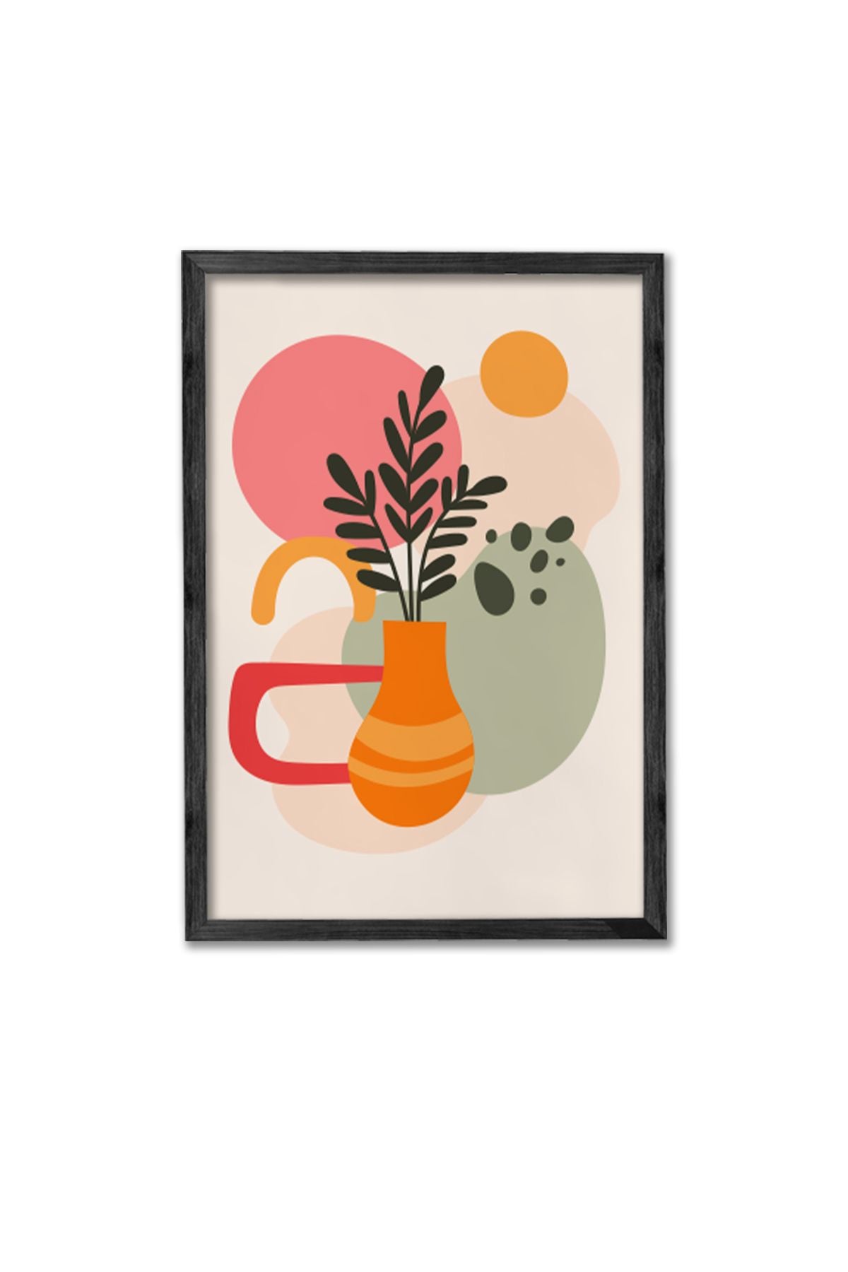 Conjunto de 3 Quadros Decorativos Multicolor com Moldura de Madeira Maciça - 34x49cm