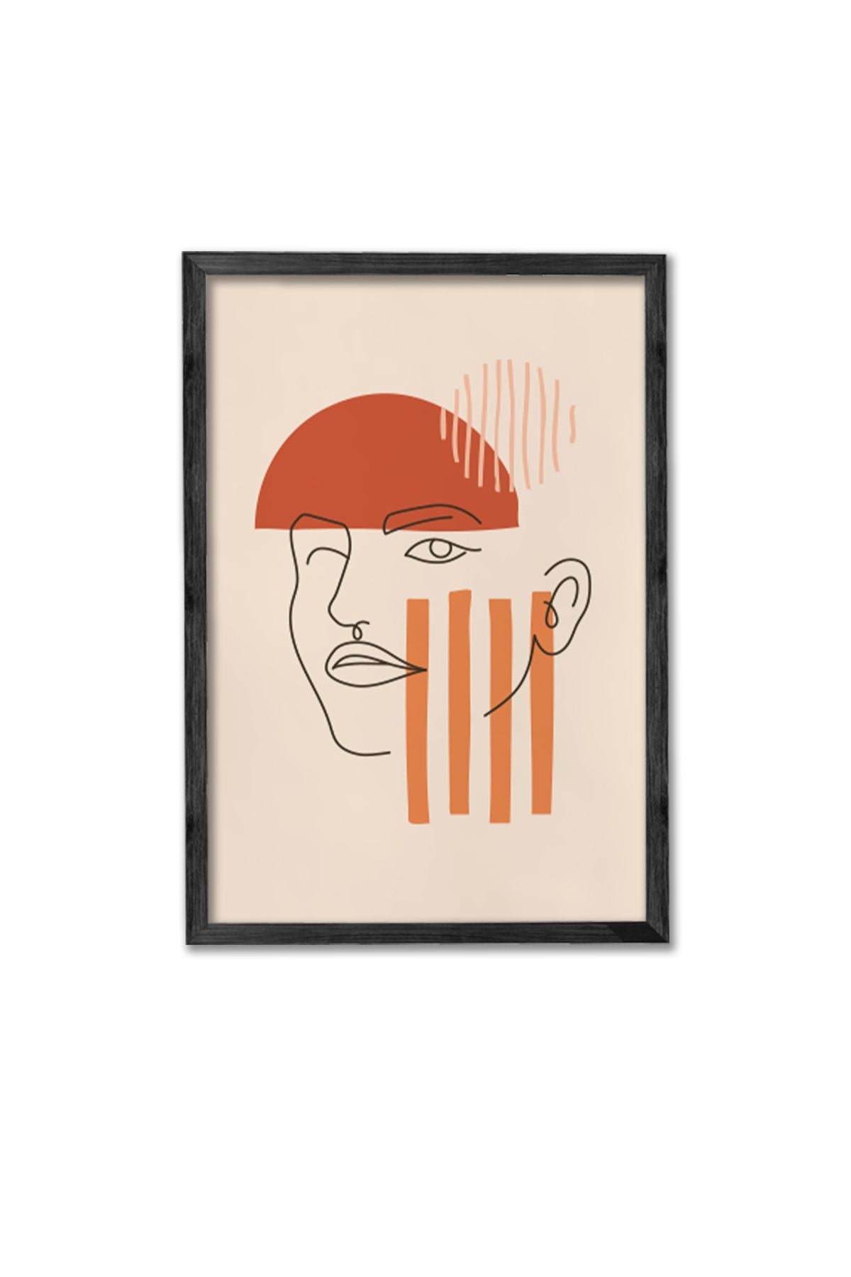 Conjunto de 3 Quadros Decorativos Multicolor com Moldura de Madeira Maciça - 34x49cm