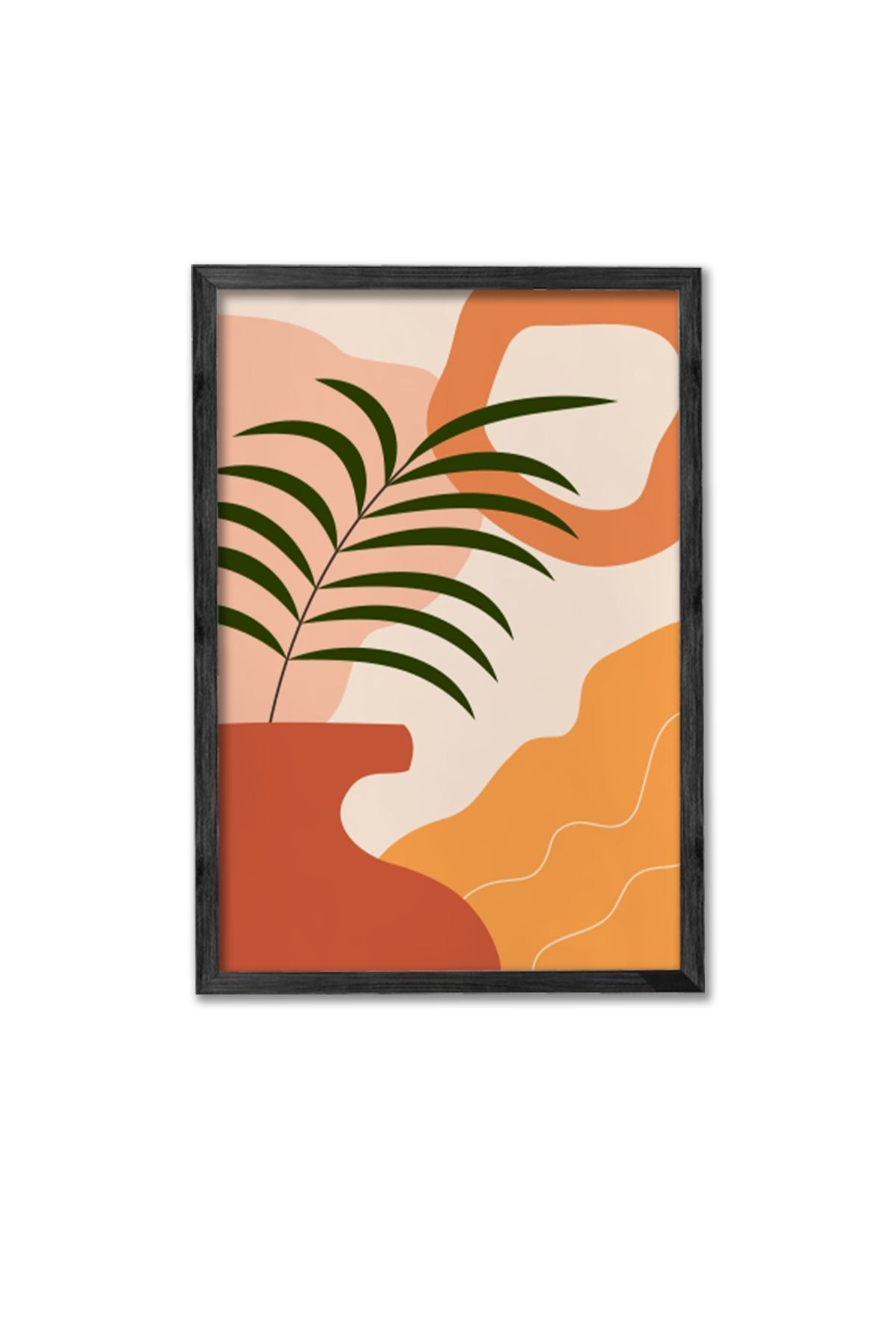 Conjunto de 3 Quadros Decorativos Multicolor com Moldura de Madeira Maciça - 34x49cm