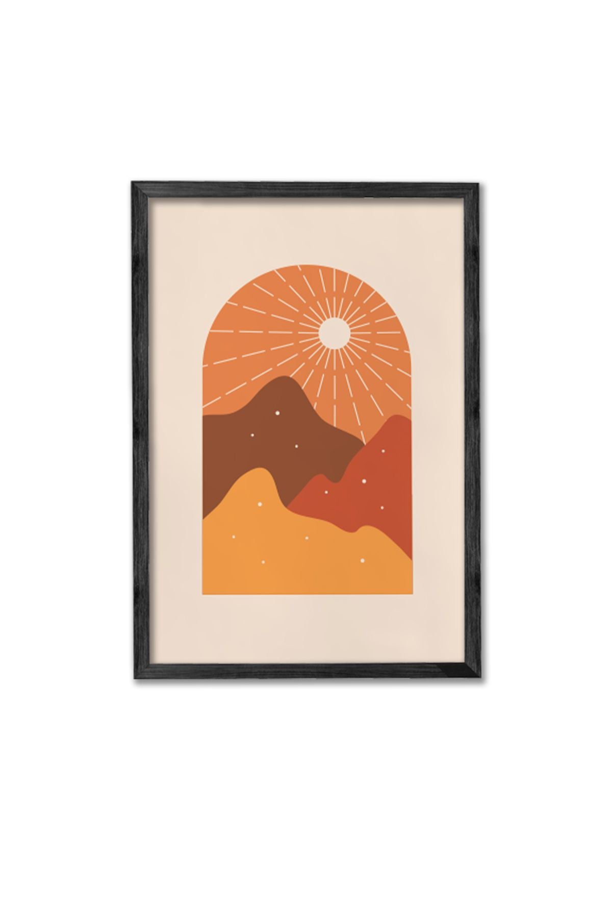 Conjunto de 3 Quadros Decorativos Multicolor com Moldura de Madeira Maciça - 34x49cm