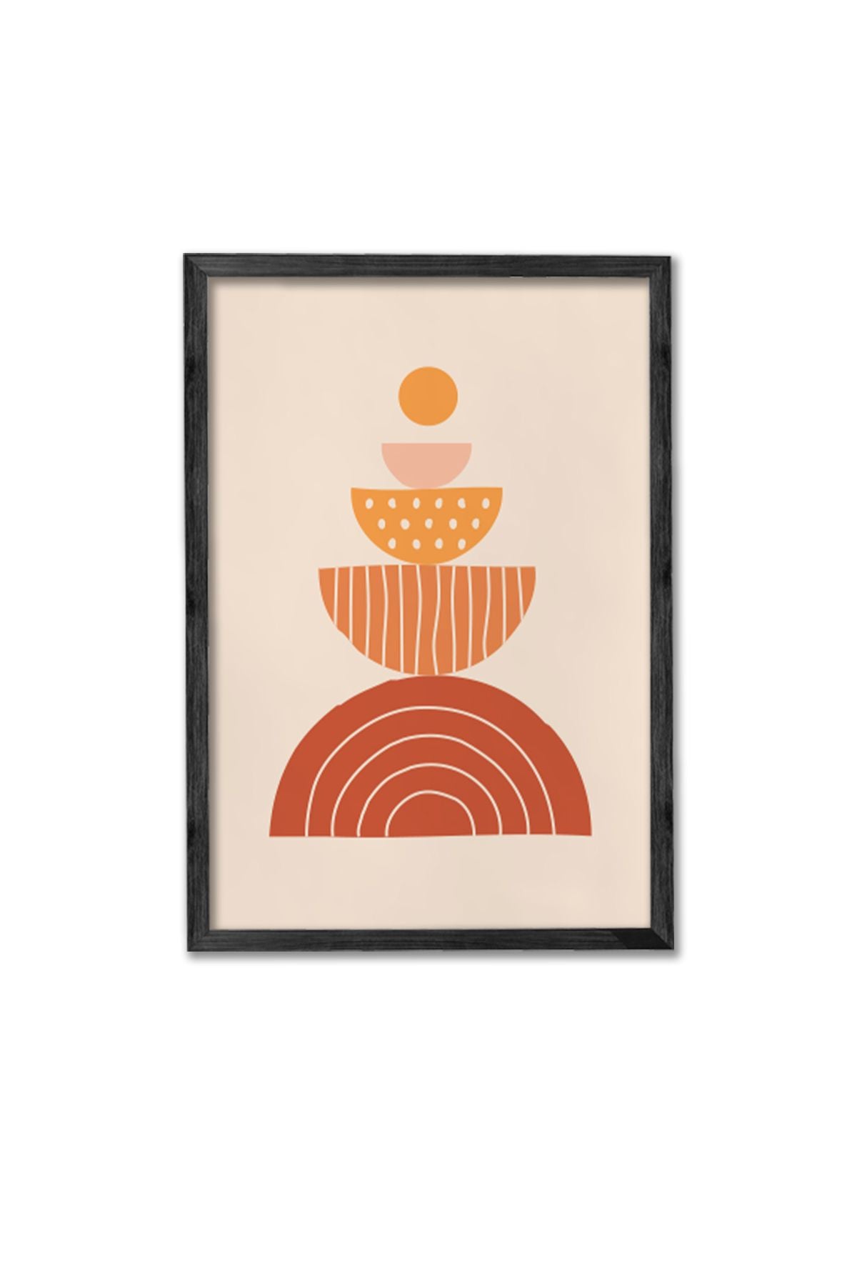 Conjunto de 3 Quadros Decorativos Multicolor com Moldura de Madeira Maciça - 34x49cm