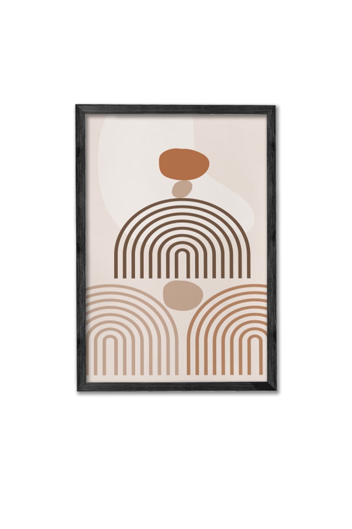 Conjunto de 3 Quadros Decorativos Multicolor com Moldura de Madeira Maciça - 34x49cm